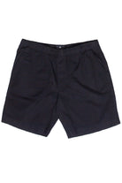 Linen Cotton Blend Pull On Shorts - Black