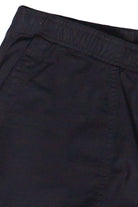 Linen Cotton Blend Pull On Shorts - Black