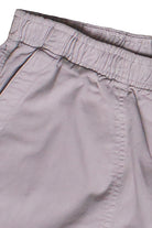 Linen Cotton Blend Pull On Shorts - Gray