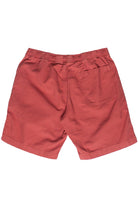 Linen Cotton Blend Pull On Shorts - Red