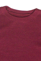 Shaker Knit Sweater - Burgundy