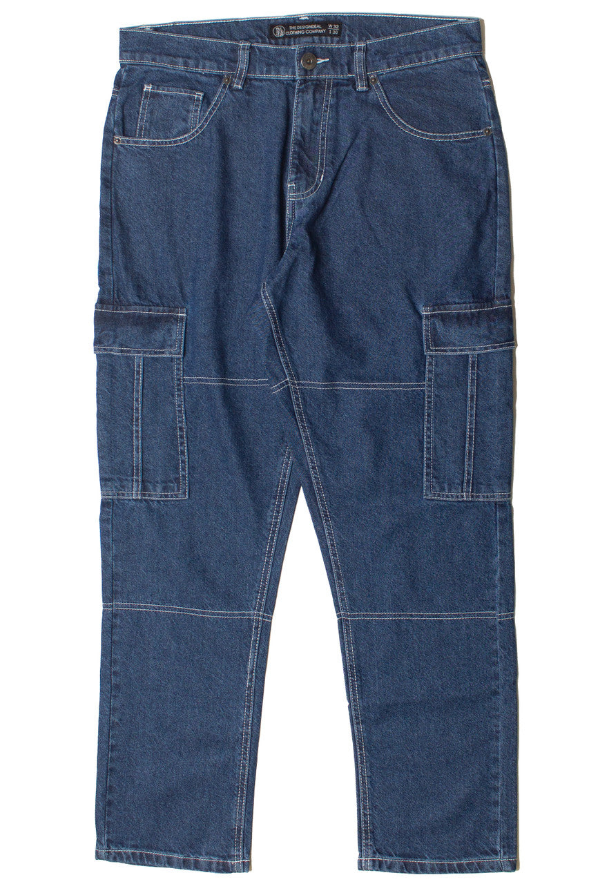 Contrast Stitch Cargo Jeans