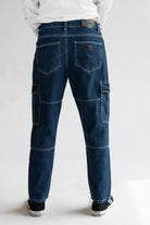 Contrast Stitch Cargo Jeans