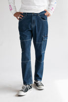 Contrast Stitch Cargo Jeans
