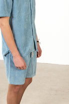 Dusty Blue Washed Corduroy Shorts