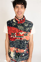 Patchwork Pattern Fleece Vest