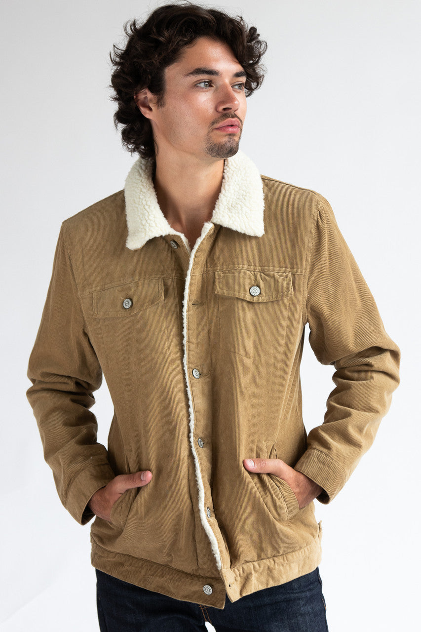 Corduroy Sherpa Lined Trucker Jacket