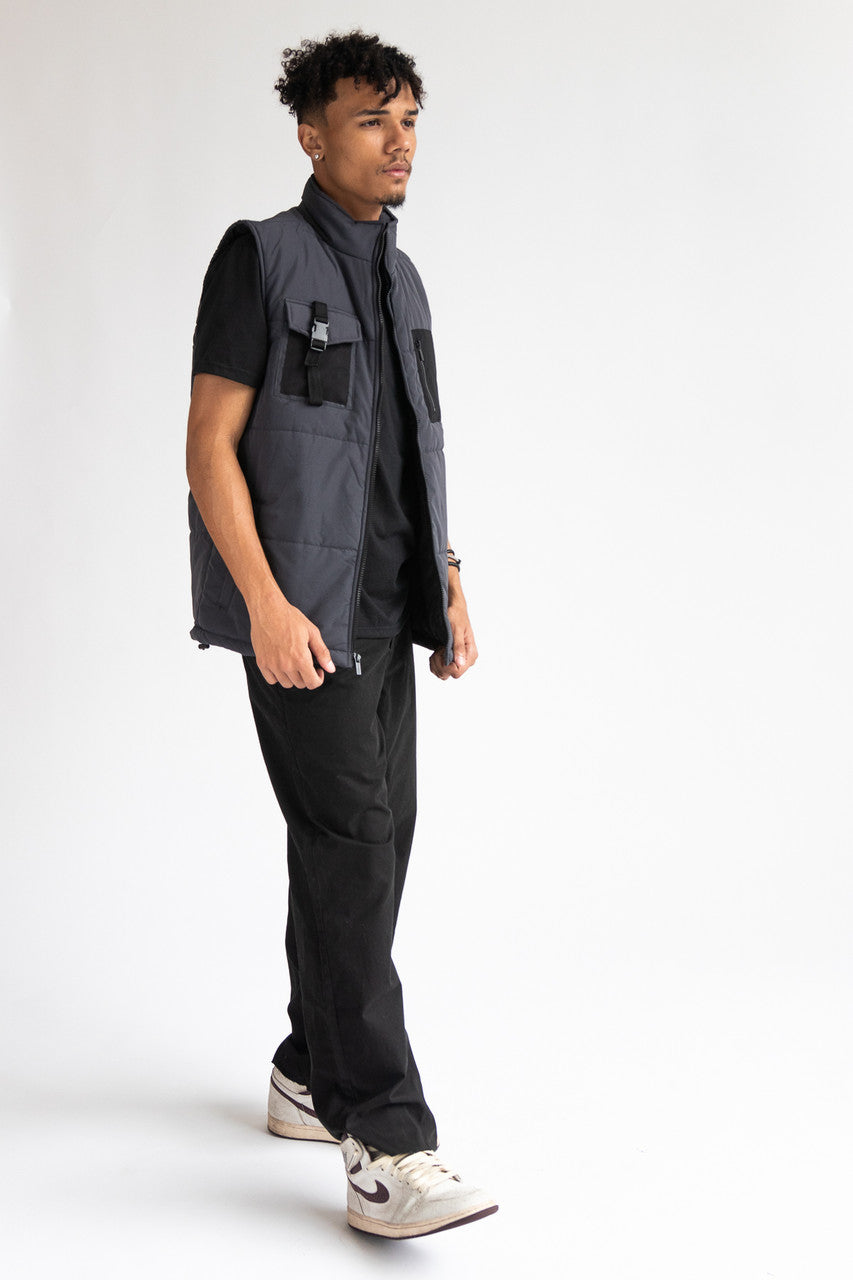 Buckle Pocket Puffer Vest