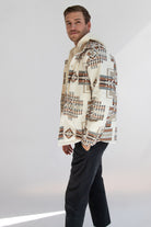 Geometric Print Layered Hoodie Shacket