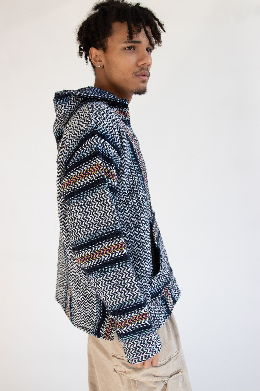 Salmon Stripe Blue Baja Hoodie – Ragstock