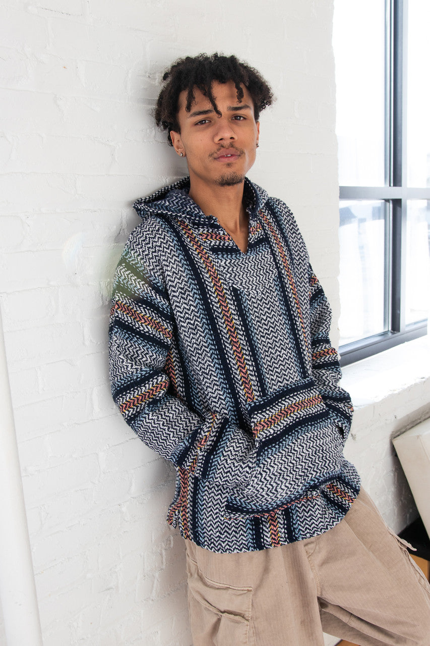 Salmon Stripe Blue Baja Hoodie – Ragstock