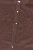 Blanket Lined Corduroy Shacket - Brown