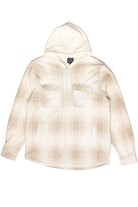 Polar Lined Fleece Hooded Shacket - Ivory