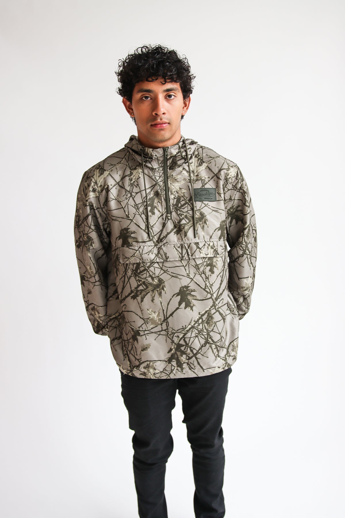 Woodland Camo Pullover Windbreaker