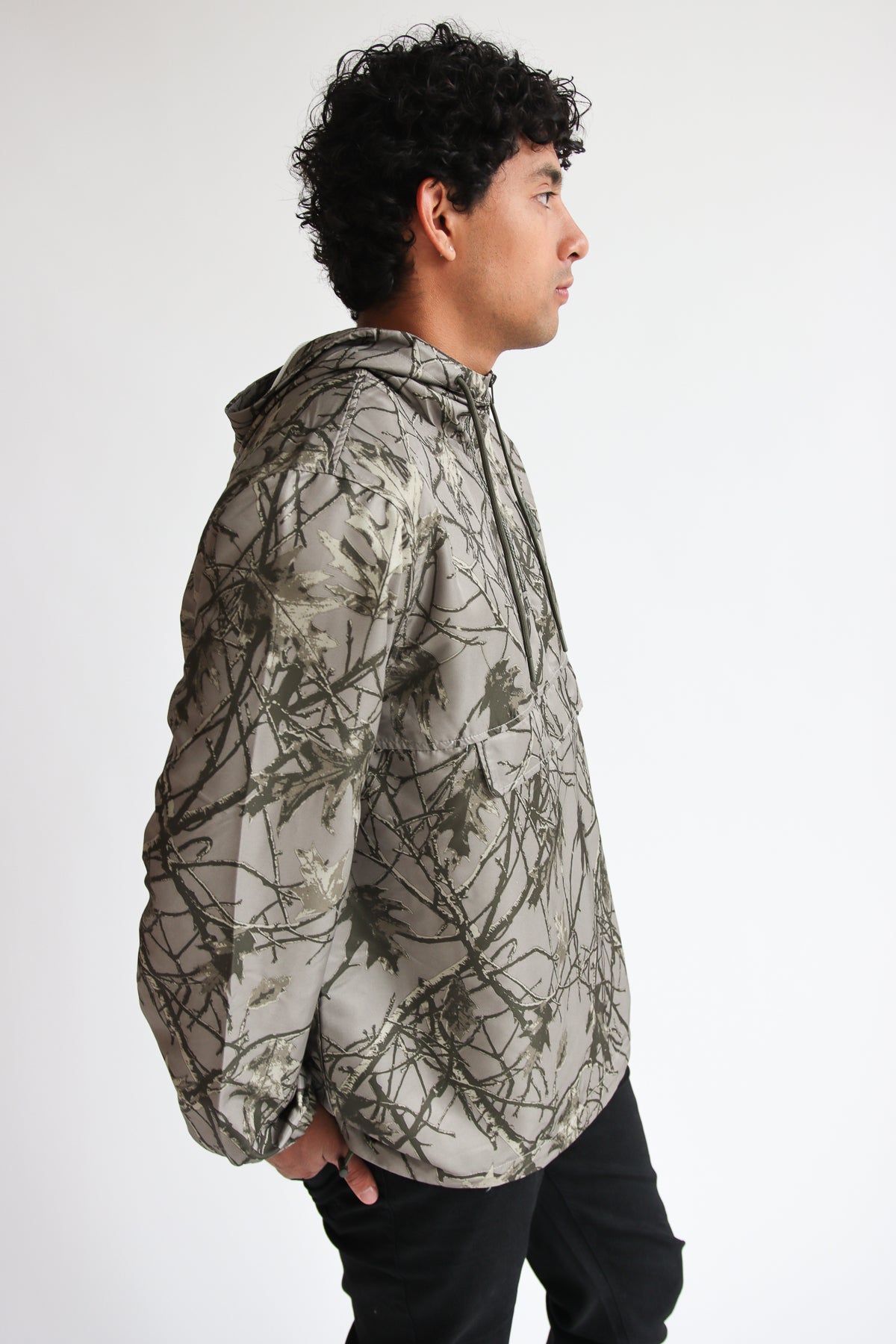 Woodland Camo Pullover Windbreaker