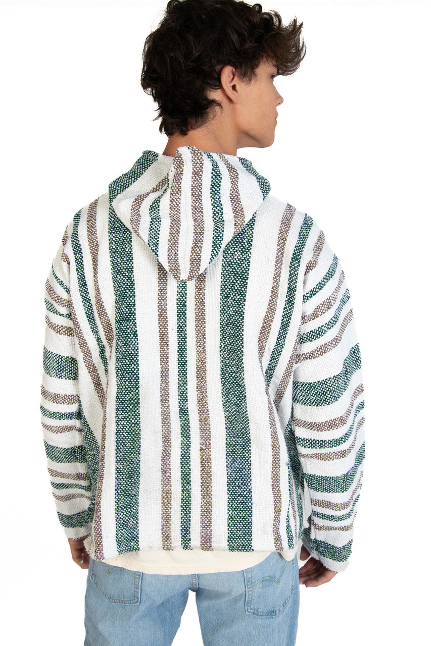 Lightweight Dark Green & Beige Baja Hoodie