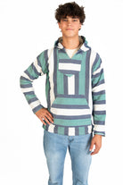 Lightweight Green & Navy Baja Hoodie