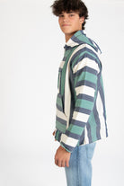 Lightweight Green & Navy Baja Hoodie