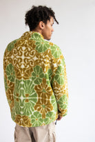 Floral Faux Sherpa Zip Up Jacket
