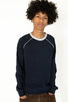 Navy Piping Sweatshirt