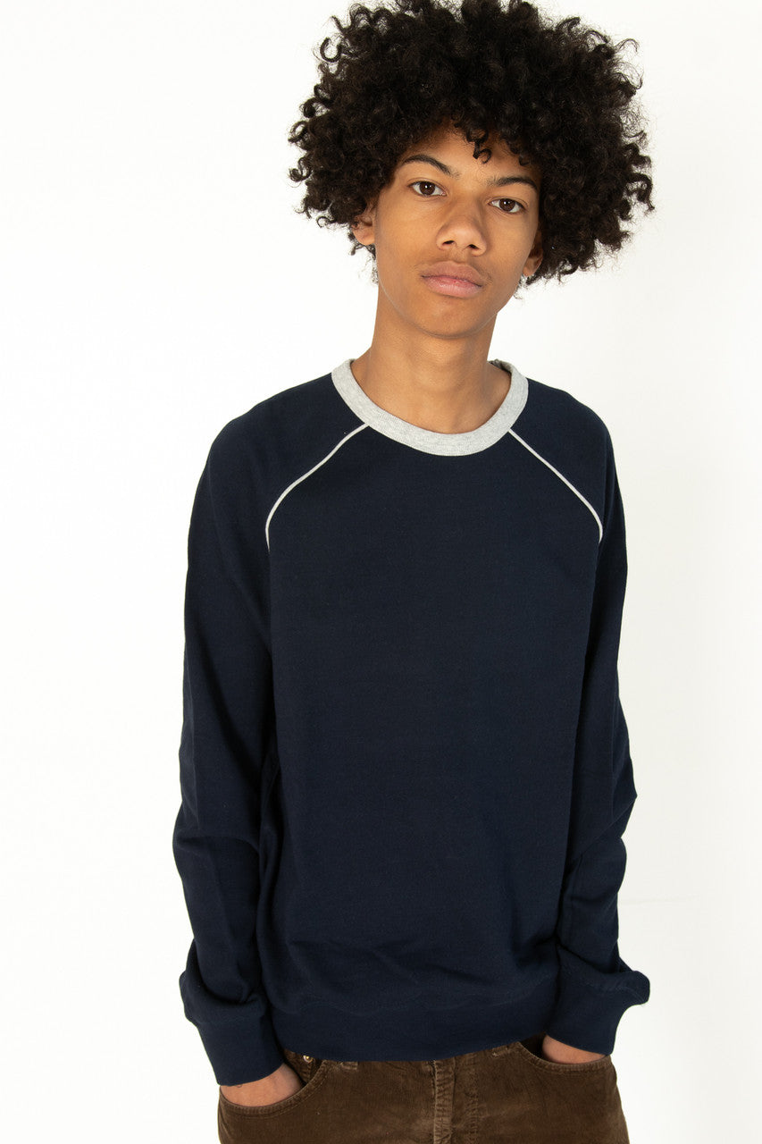 Navy Piping Sweatshirt
