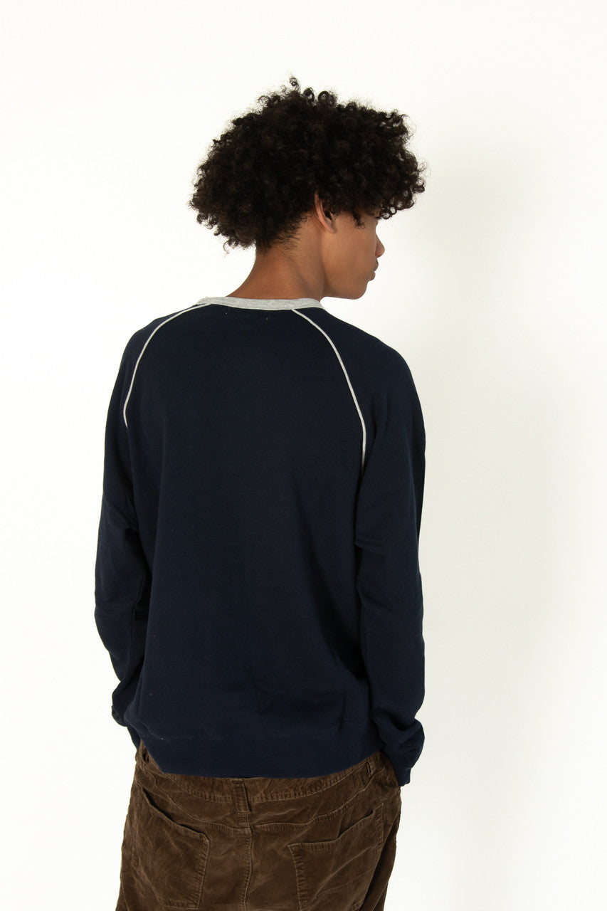 Navy Piping Sweatshirt