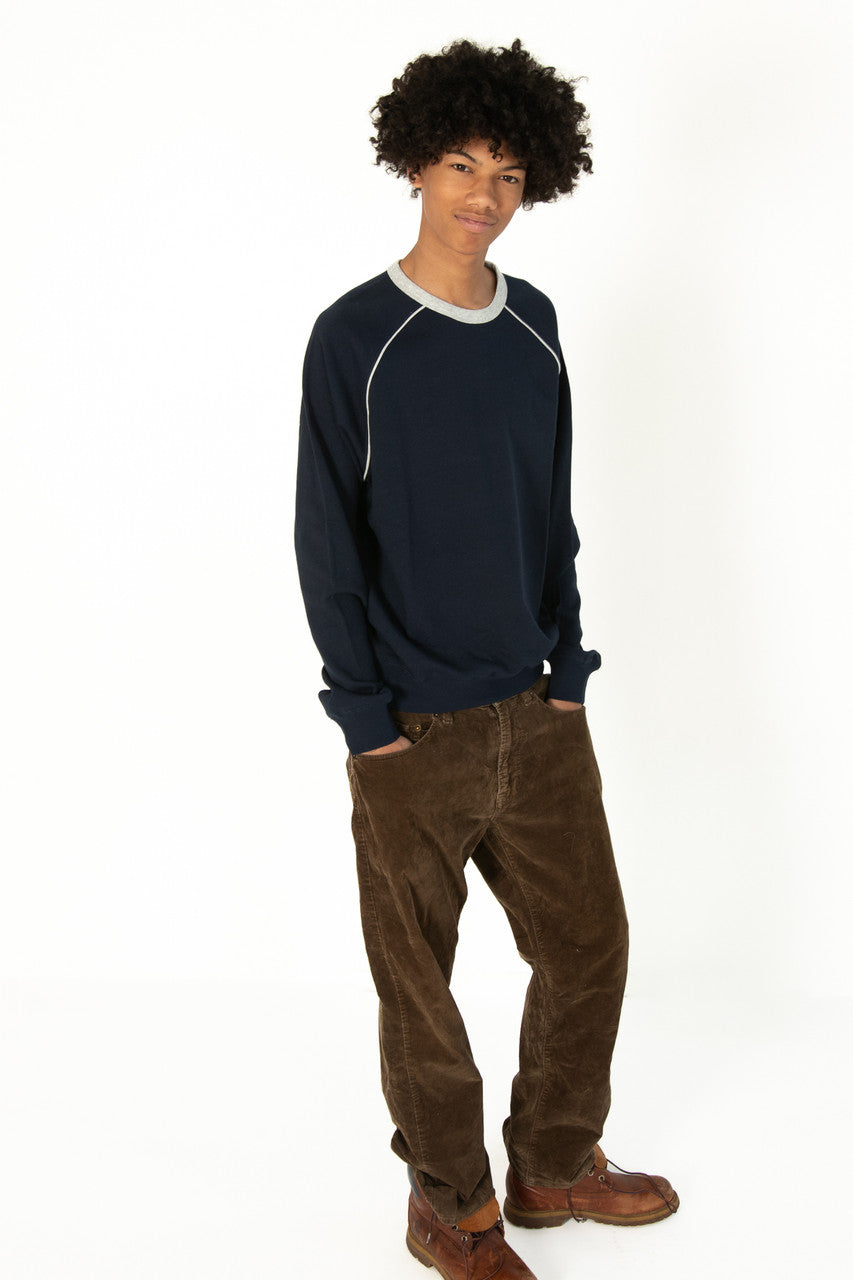 Navy Piping Sweatshirt