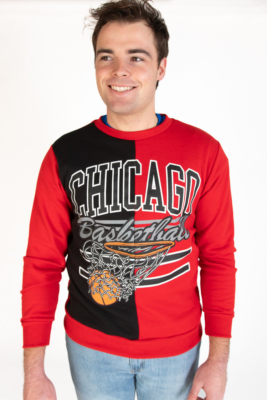 Colorblock Chicago Basketball Sweatshirt