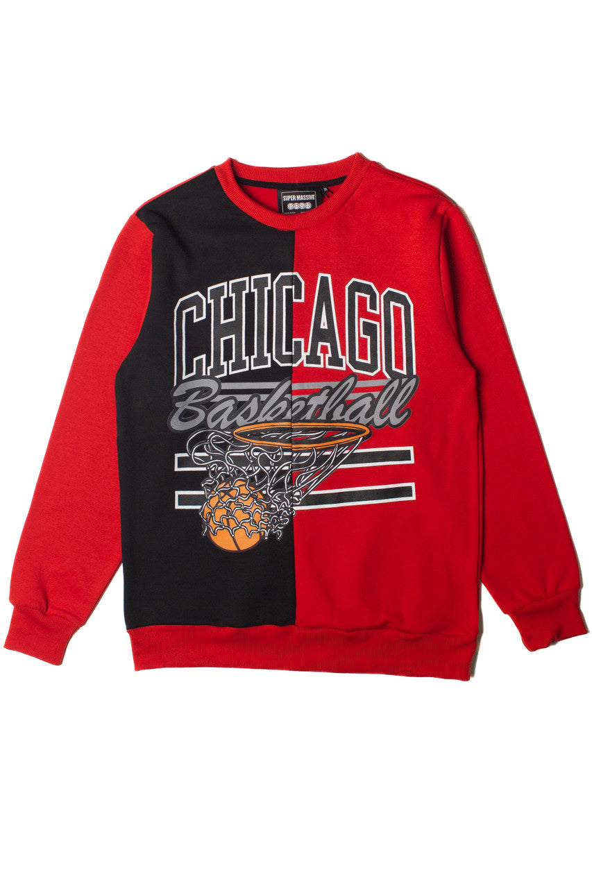 Colorblock Chicago Basketball Sweatshirt
