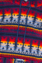 Southwest Pattern Sherpa Hoodie - Navy