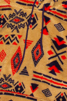 Southwest Pattern Sherpa Hoodie - Camel