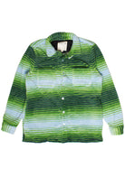 Patterned Plush Button Up Shirt - Green