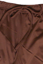 Fleece Lined Side Stripe Track Pants - Brown