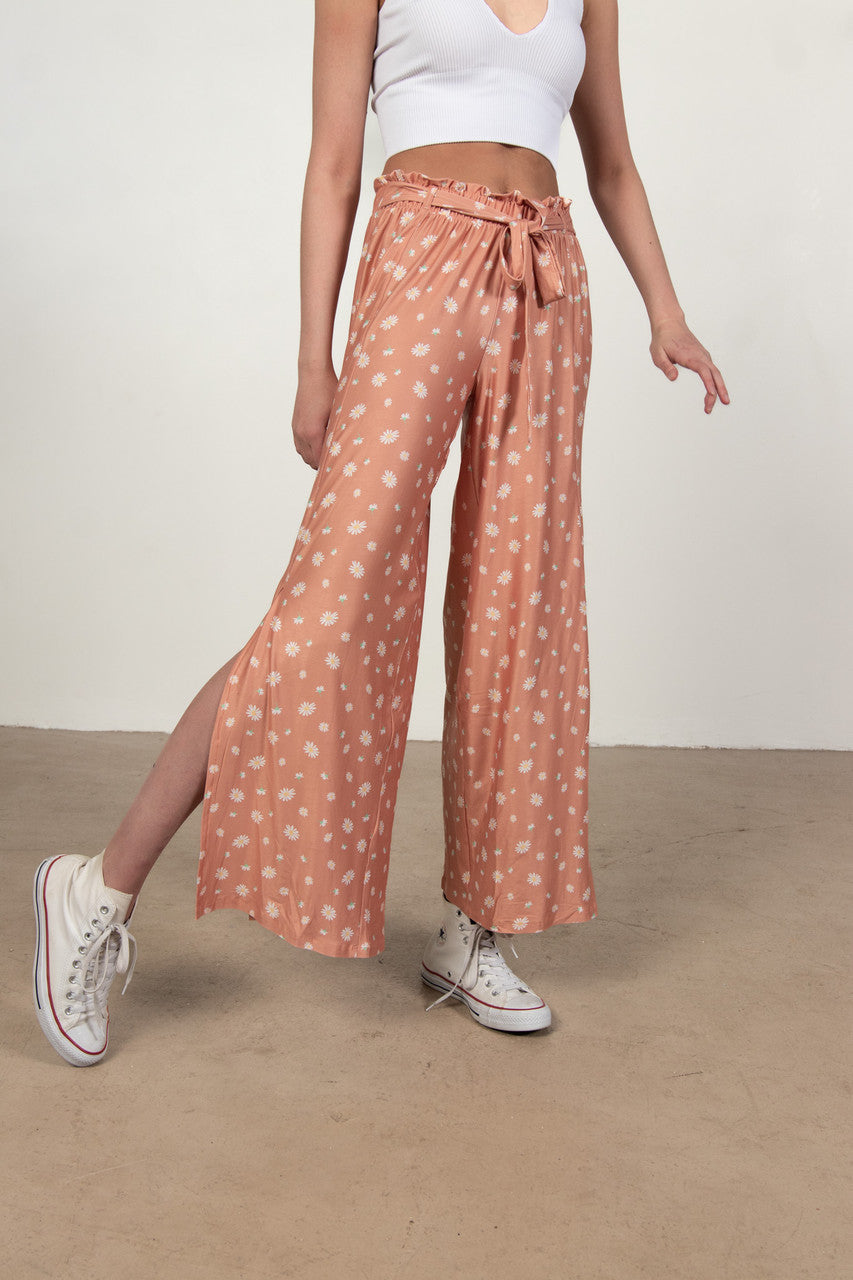 Daisy Paper Bag Waist Palazzo Pants