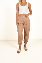 Taupe Cargo Joggers