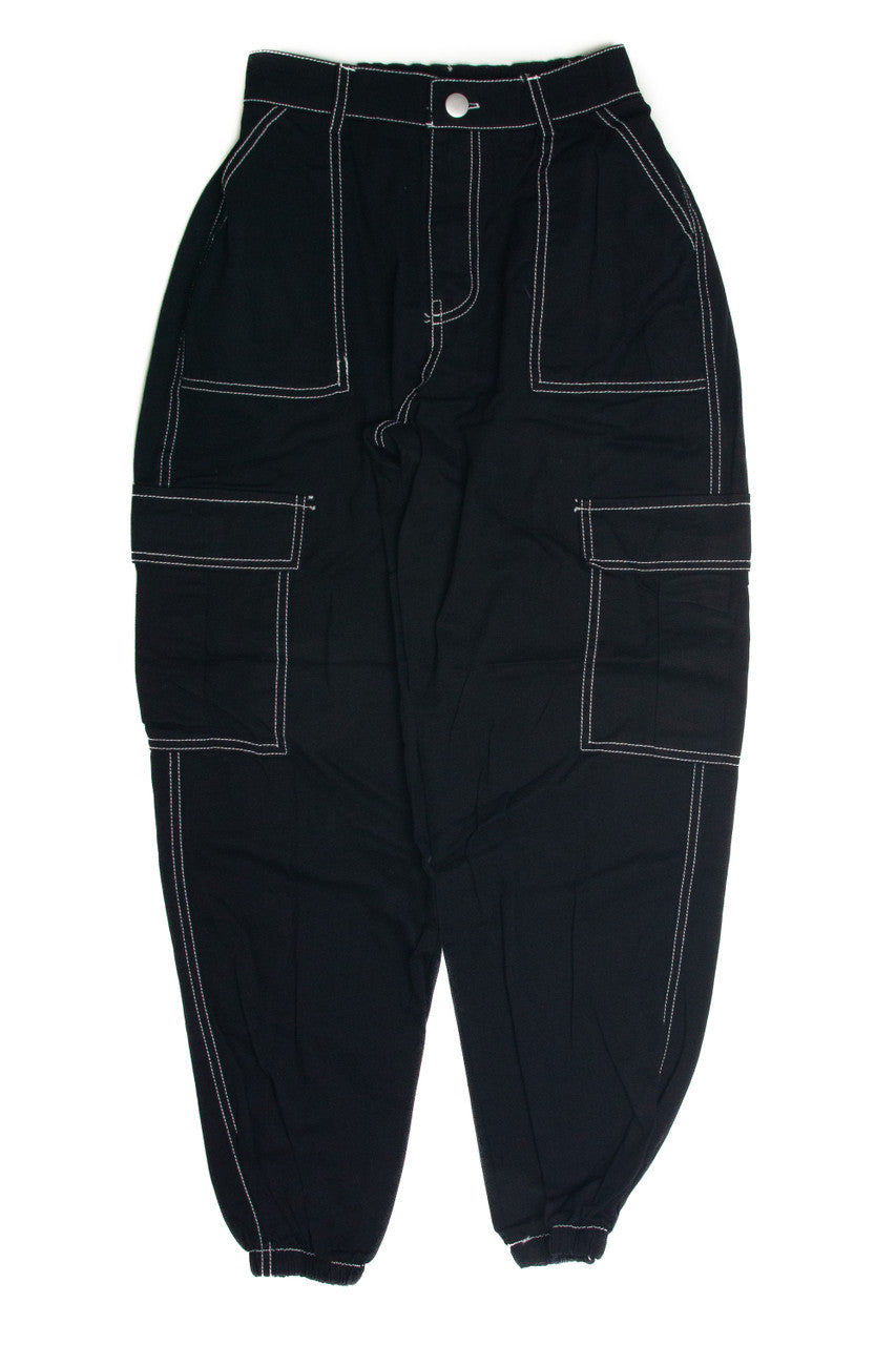 Black Cargo Joggers