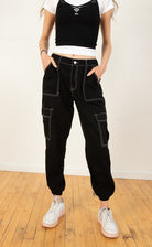 Black Cargo Joggers