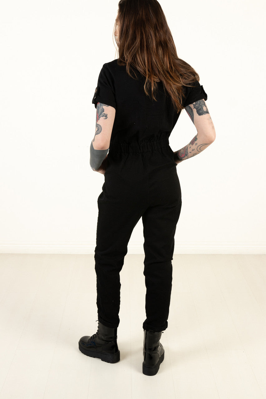 Black Twill Jumpsuit