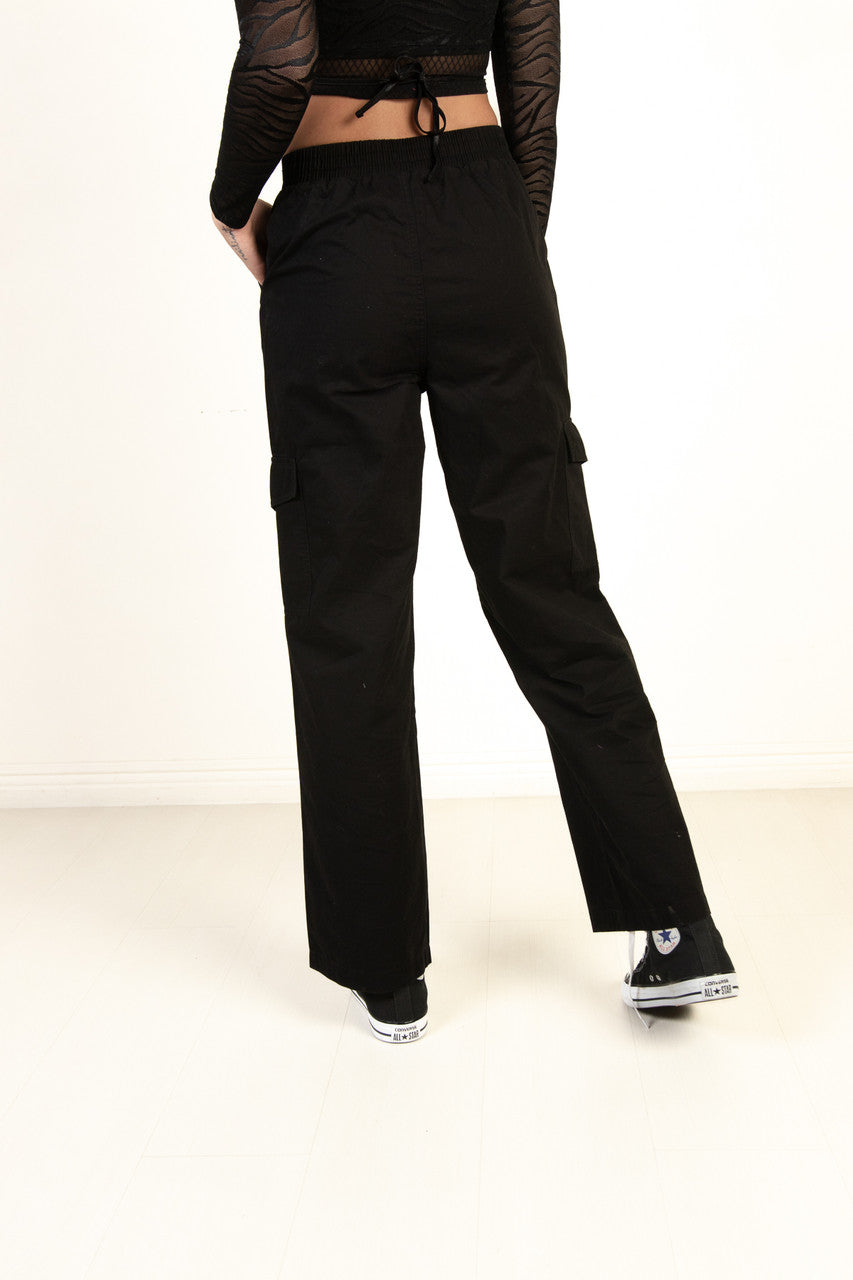 Black Wide Leg Cargo Pants