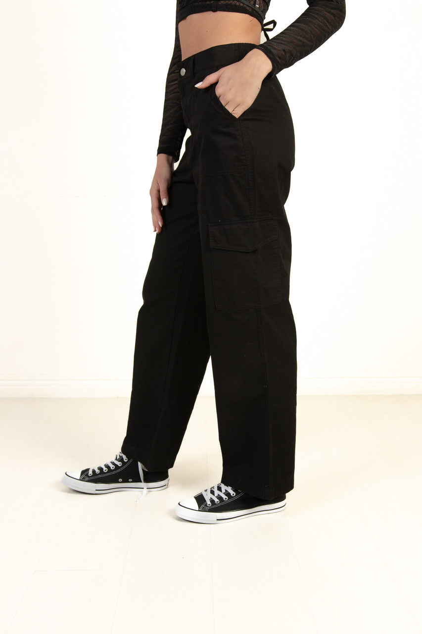 Black Wide Leg Cargo Pants