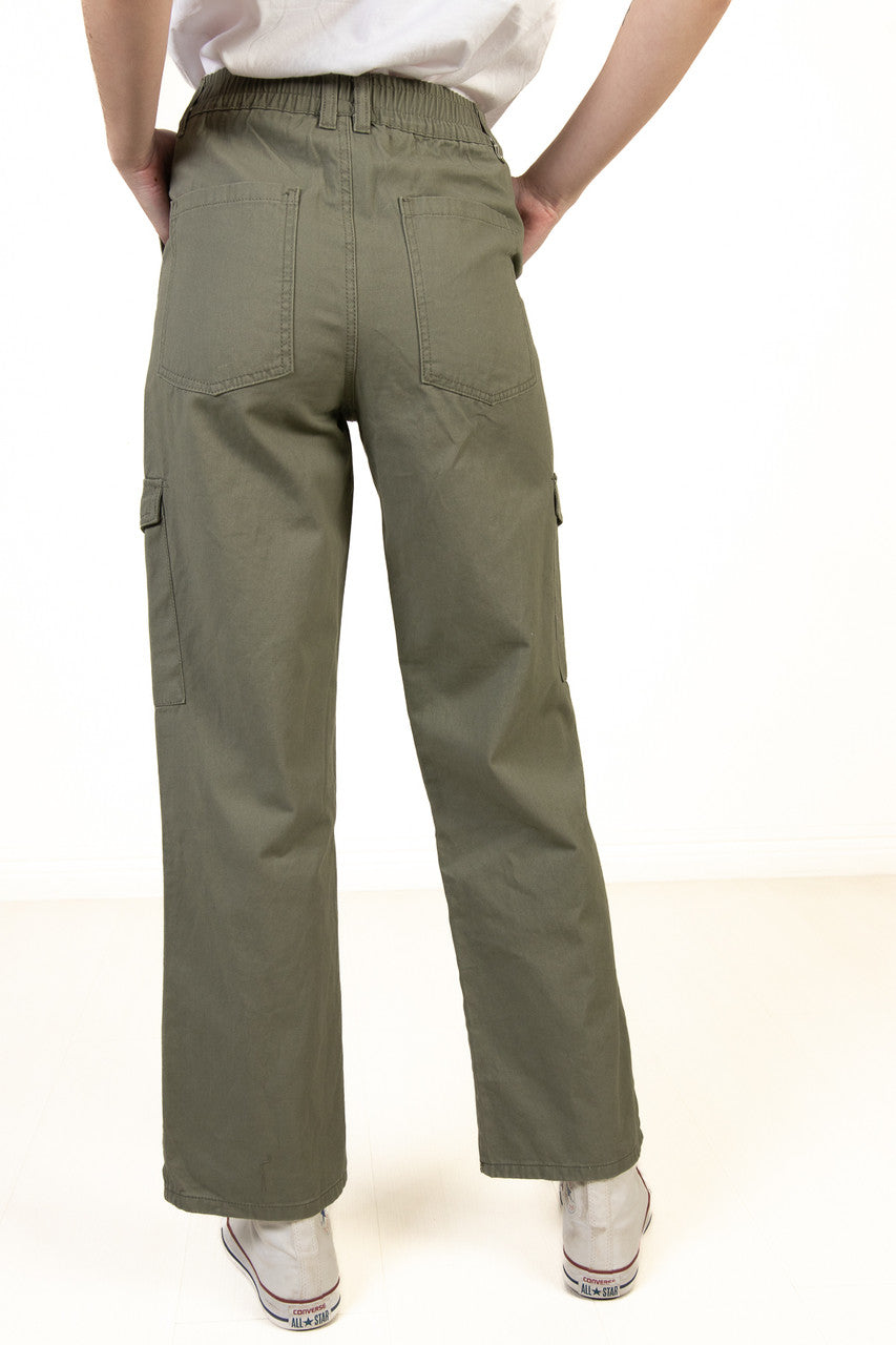 Olive Cargo Twill Pants