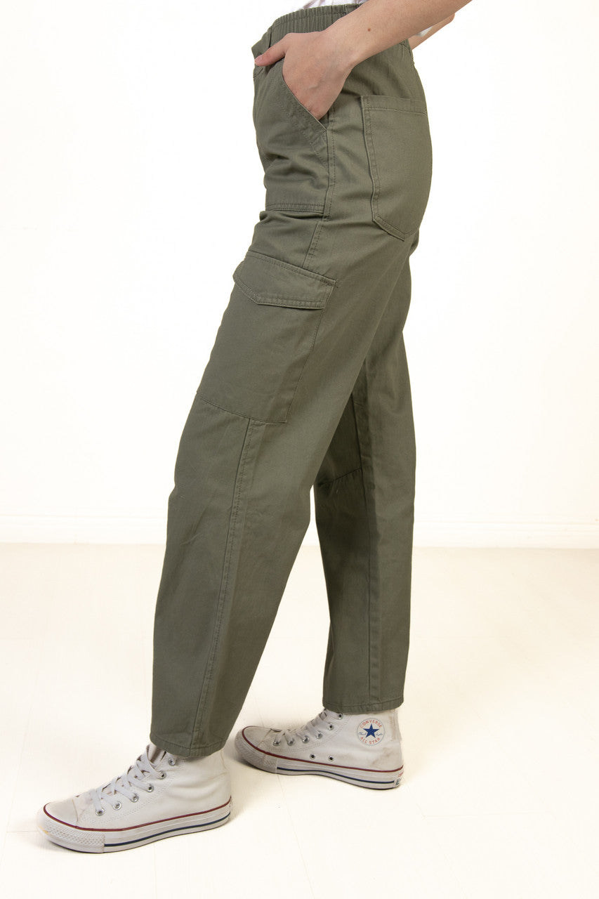 Olive Cargo Twill Pants