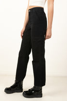 Black Cargo Twill Pants