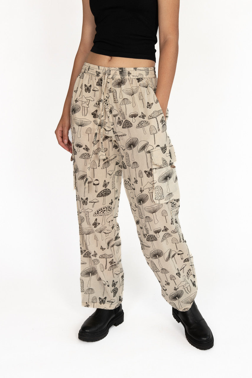Natural Mushroom Cargo Pants