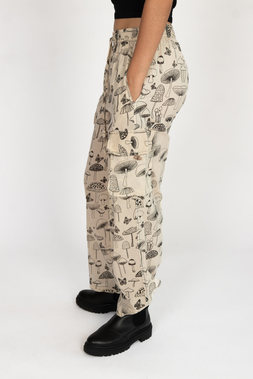 Natural Mushroom Cargo Pants