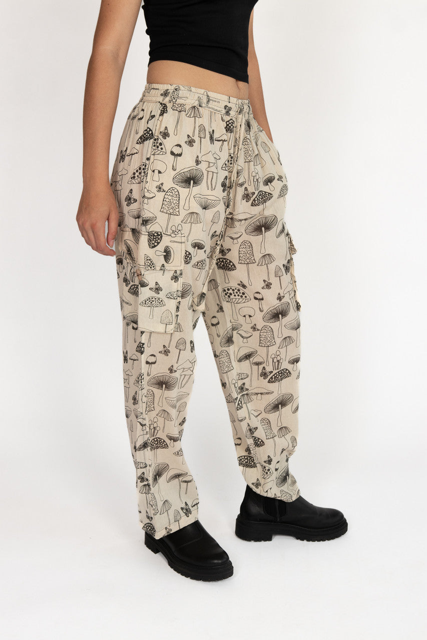 Natural Mushroom Cargo Pants