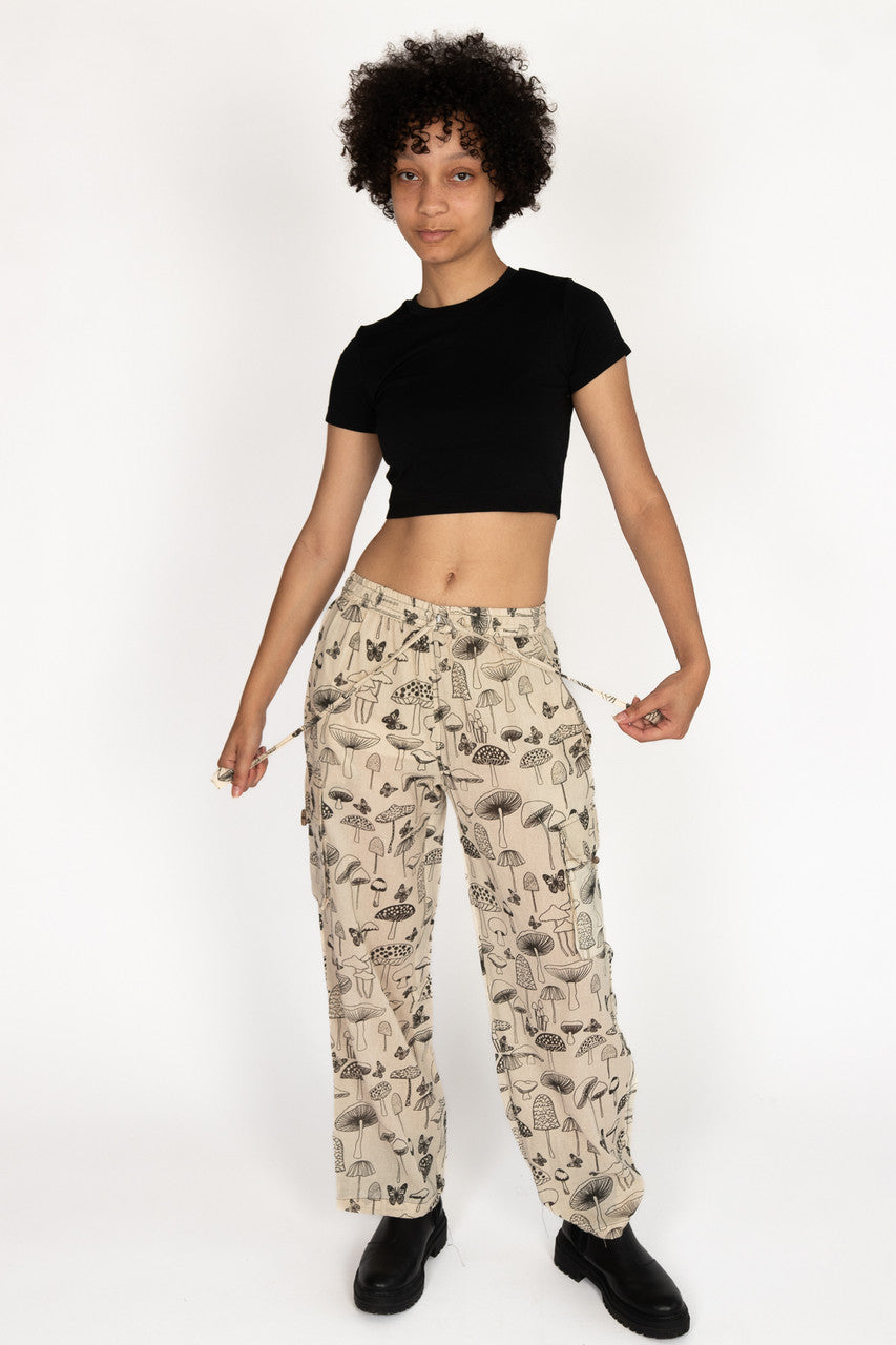 Natural Mushroom Cargo Pants