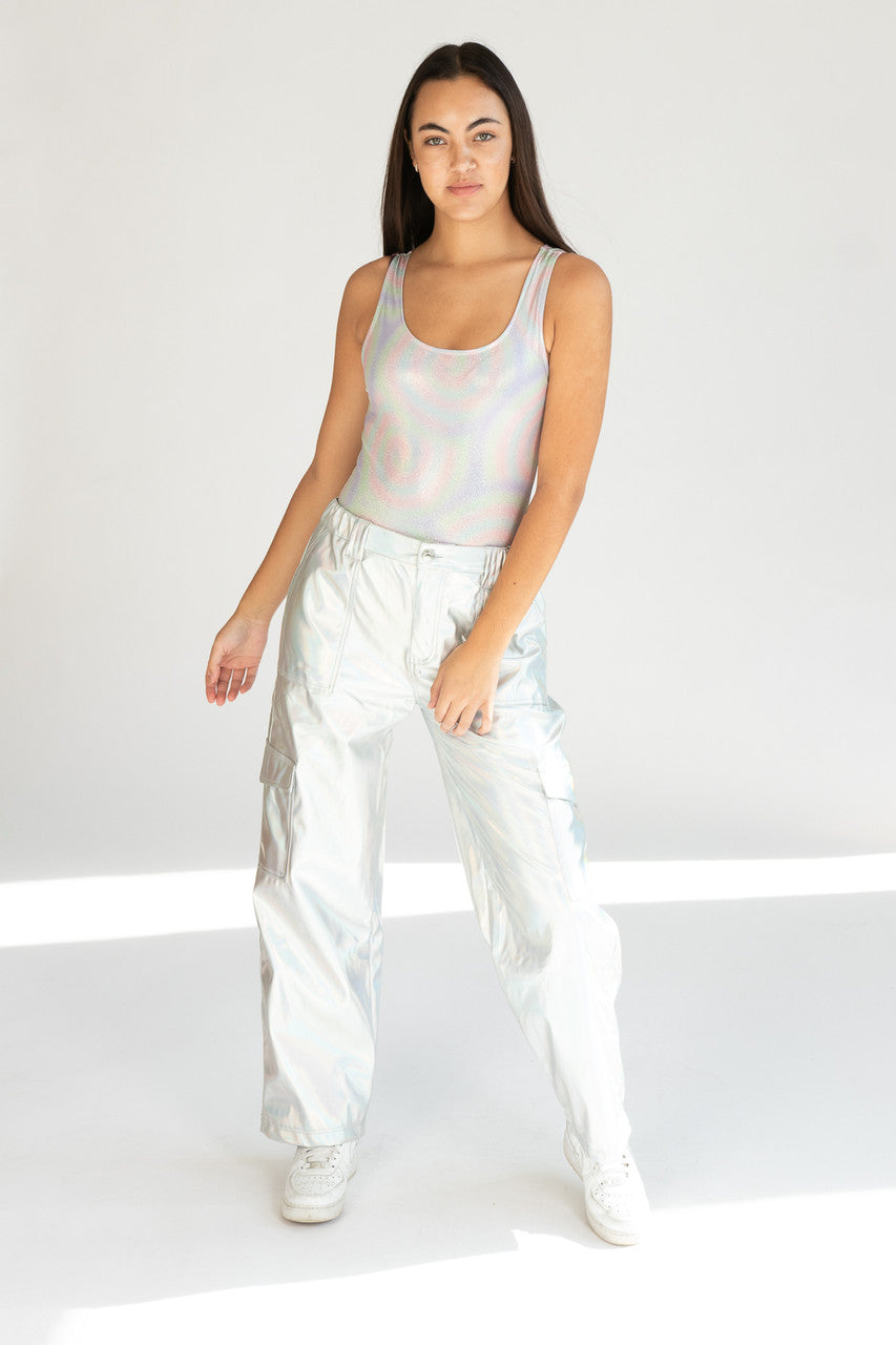 Ragstock Silver Holographic Skater Jeans