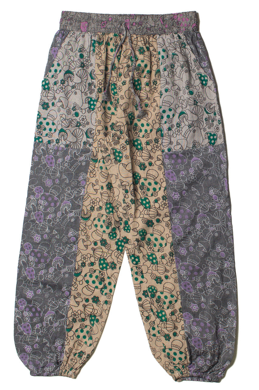 Gray Mushroom Floral Patchwork Joggers – Ragstock