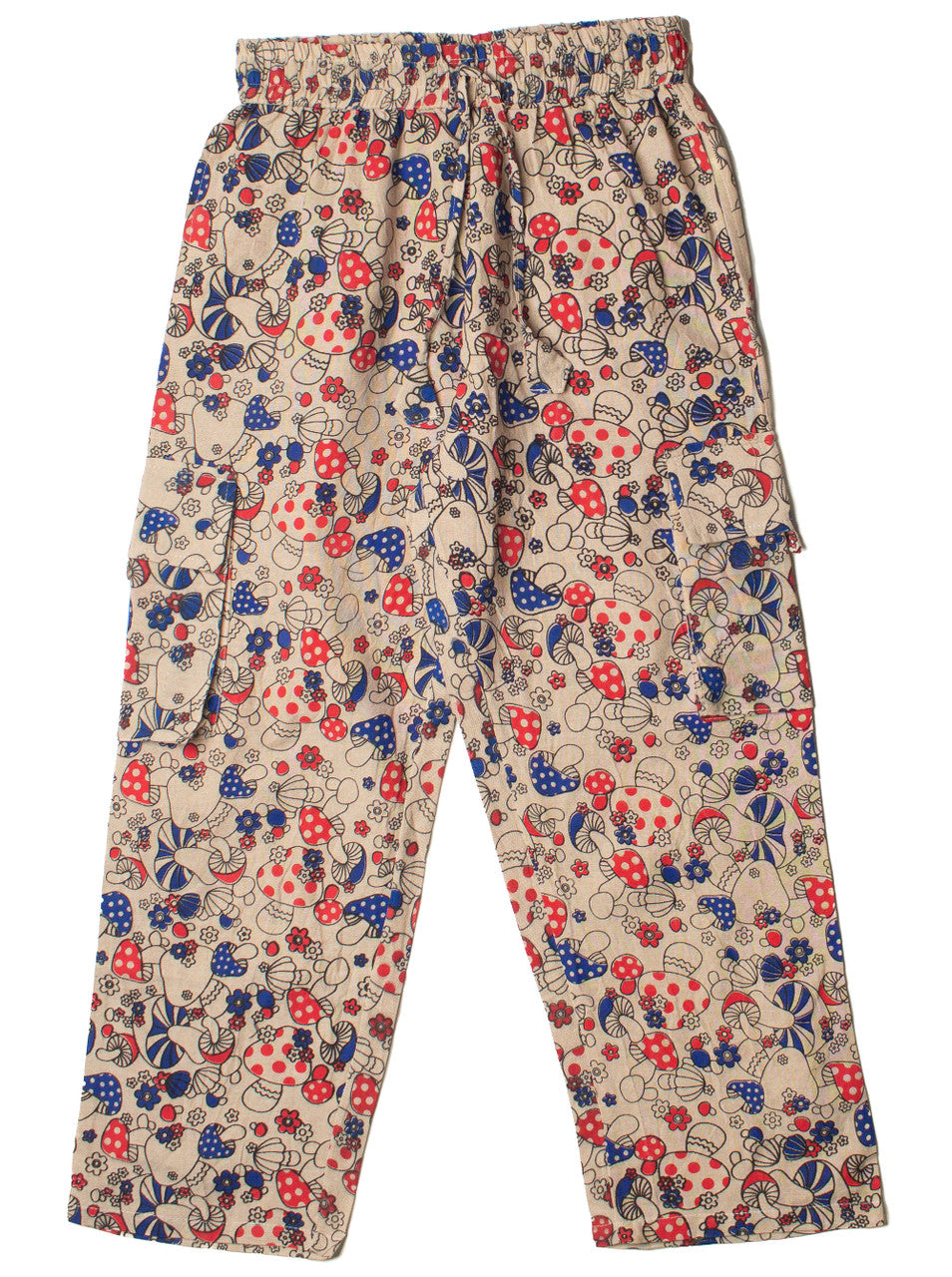 Red & Blue Mushroom Floral Cargo Pants